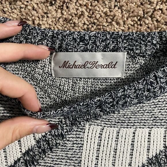 VTG 80s 90s Michael Gerald Crewneck Sweater Size S/M Unisex Pull Over Geometric - Picture 4 of 6